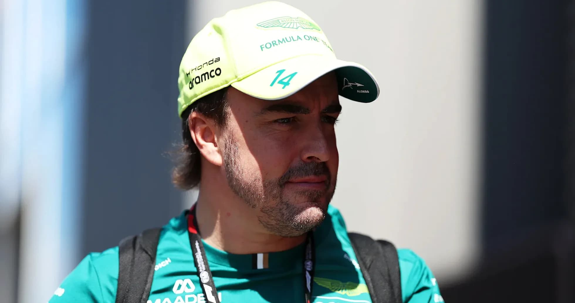 Formula 1 driver wearing Aston Martin cap