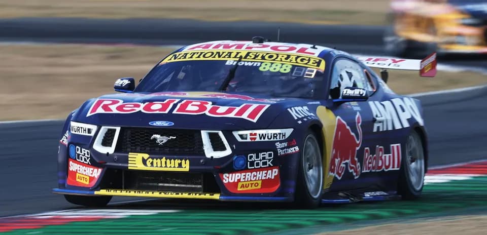 Red Bull Ford Mustang racing on track