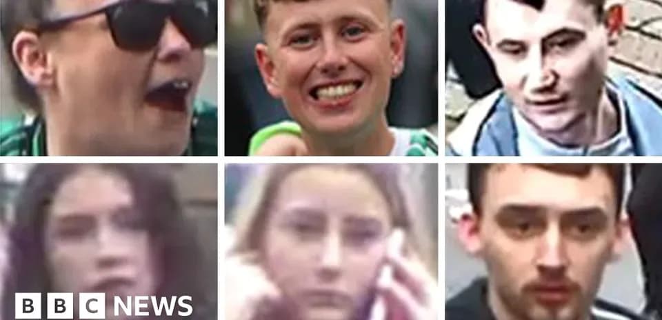 Six individuals captured in various expressions and poses
