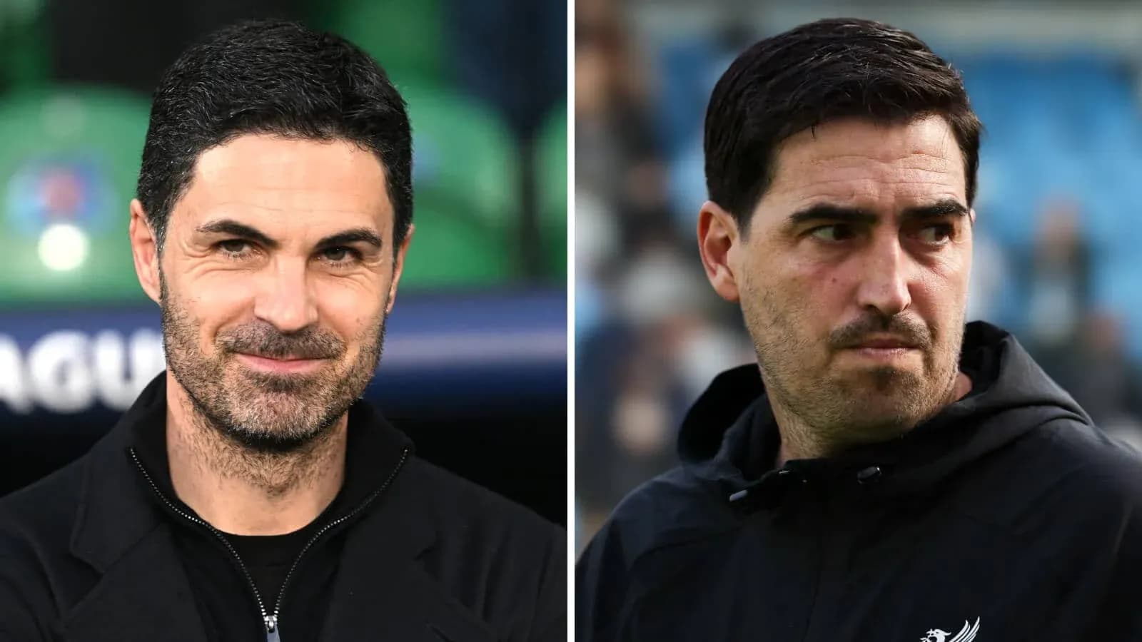 Two football managers during match preparations