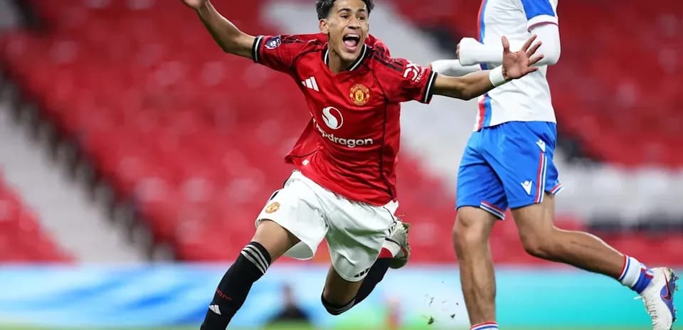 Manchester United player celebrating after scoring goal