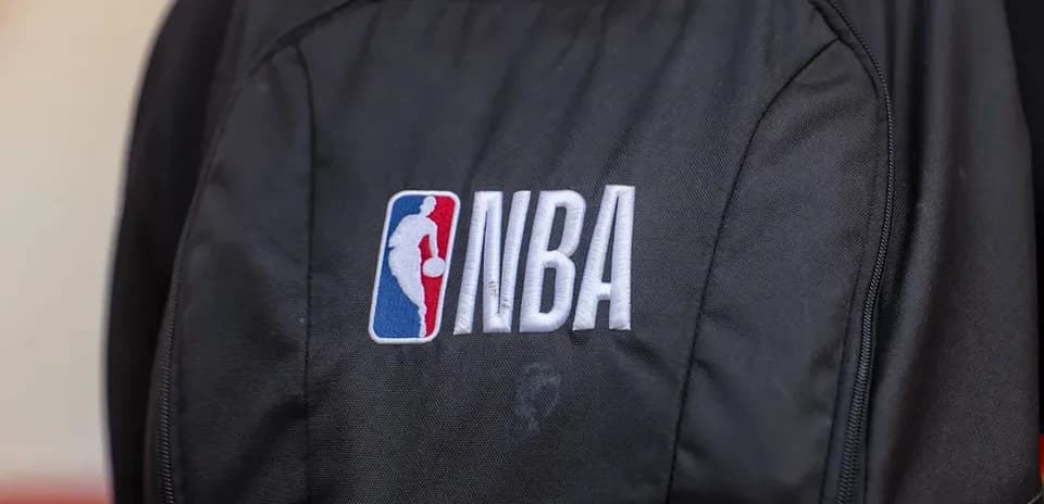NBA logo on black sports backpack