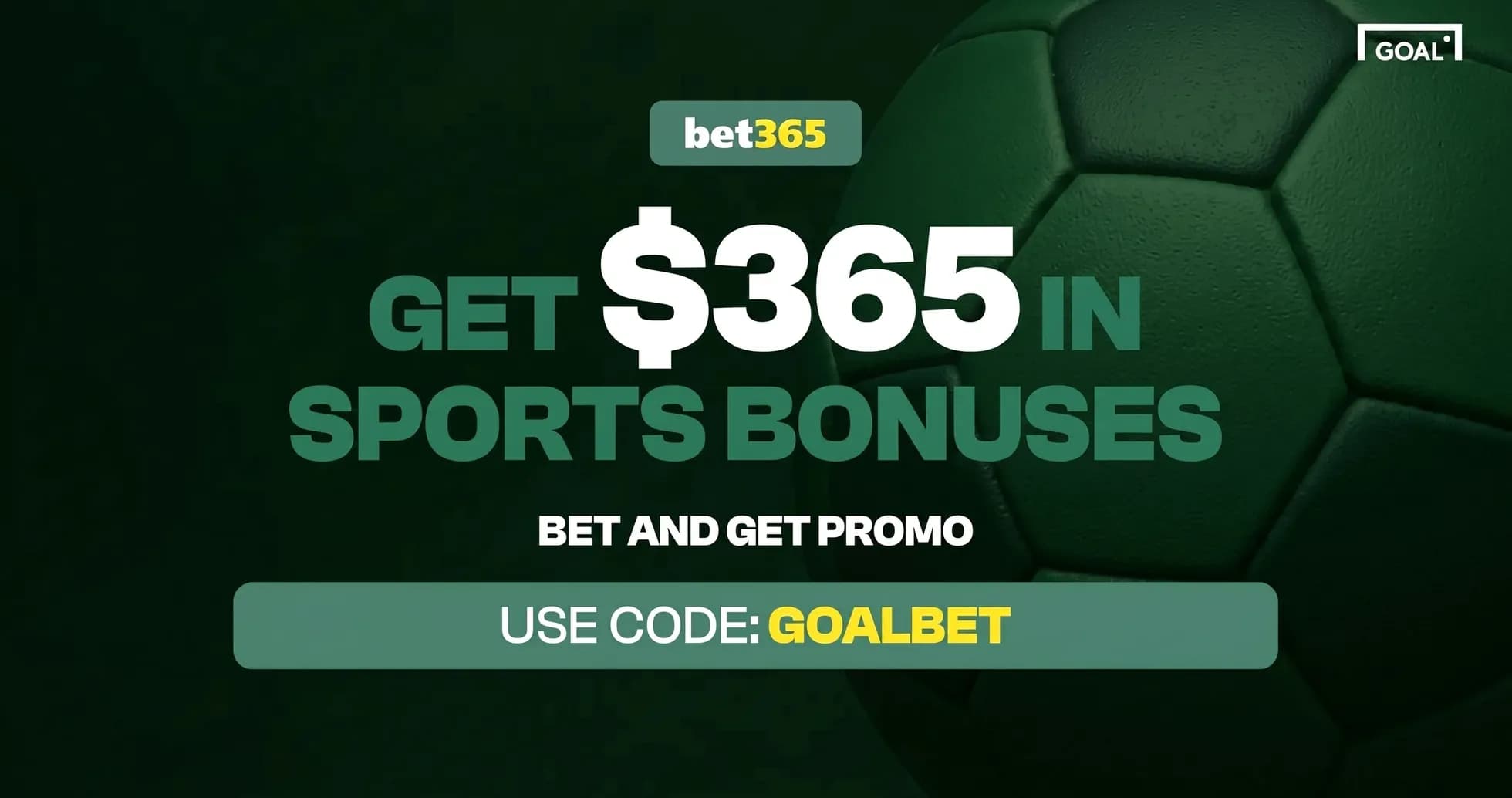 Football with promotional text for betting bonuses