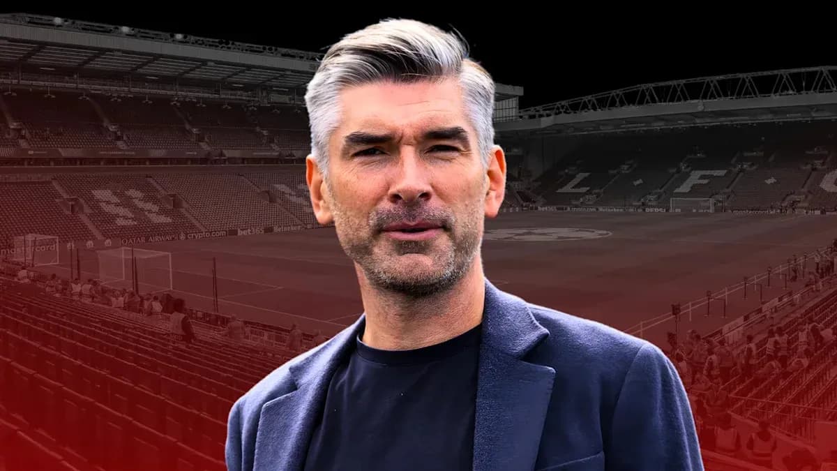 Man standing in front of football stadium background