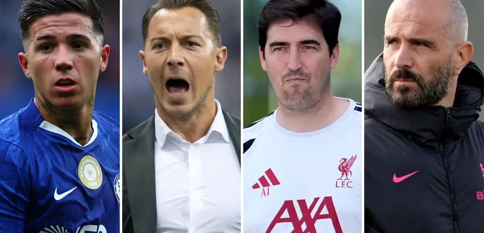 Football players and coaches in various expressions