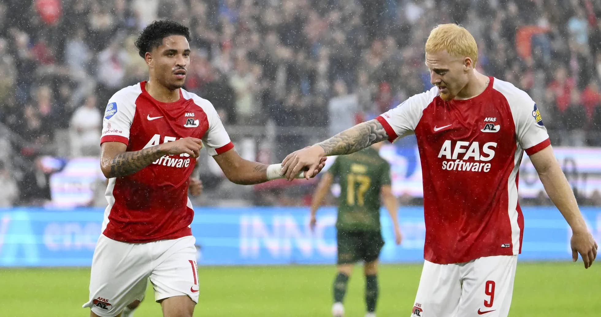 AZ Alkmaar players celebrating during a match