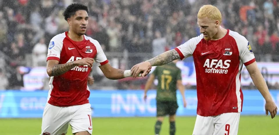 AZ Alkmaar players celebrating during a match