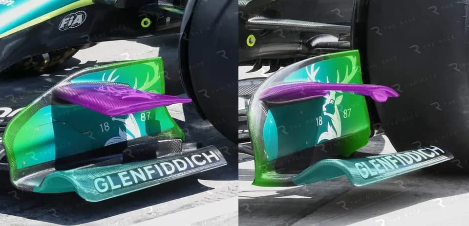 Aston Martin car wing comparison: old vs new