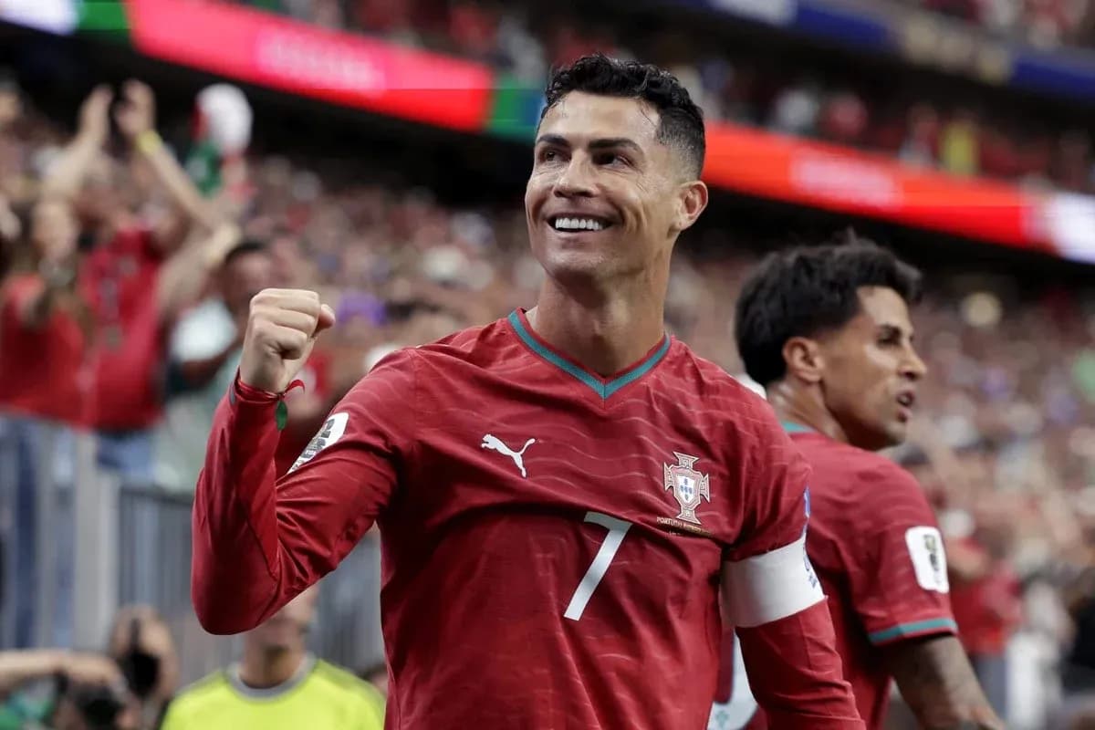 Cristiano Ronaldo celebrating during a match