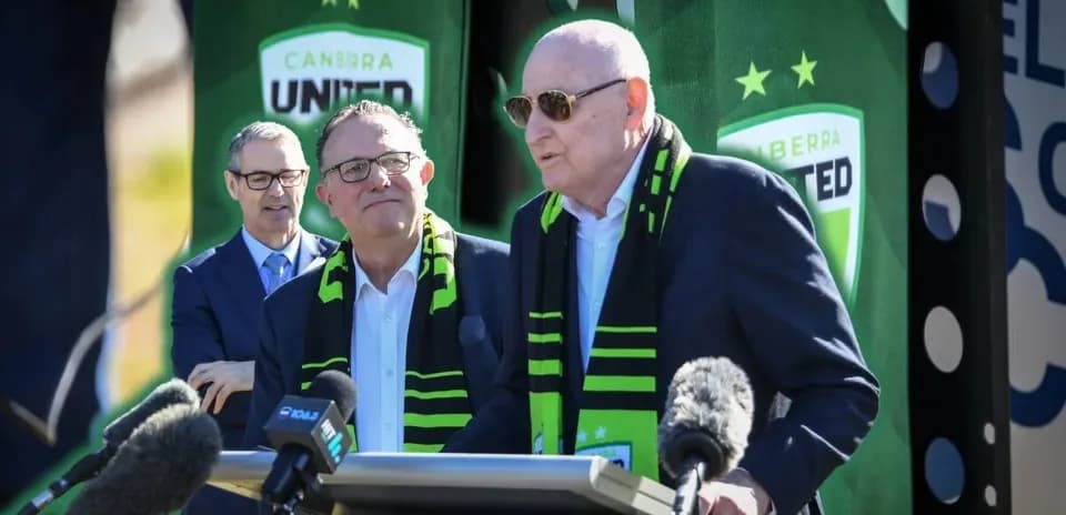 Press conference with Canberra United representatives speaking