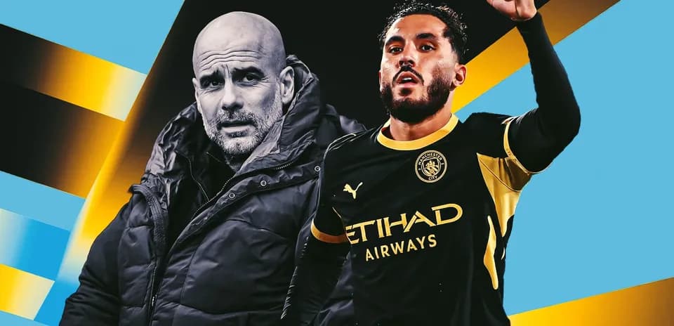 Pep Guardiola and Manchester City player celebrating