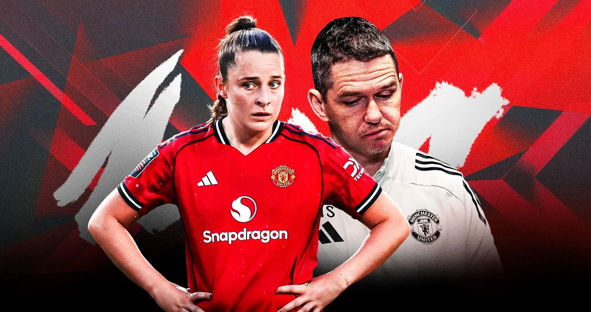 Manchester United players with concerned expressions