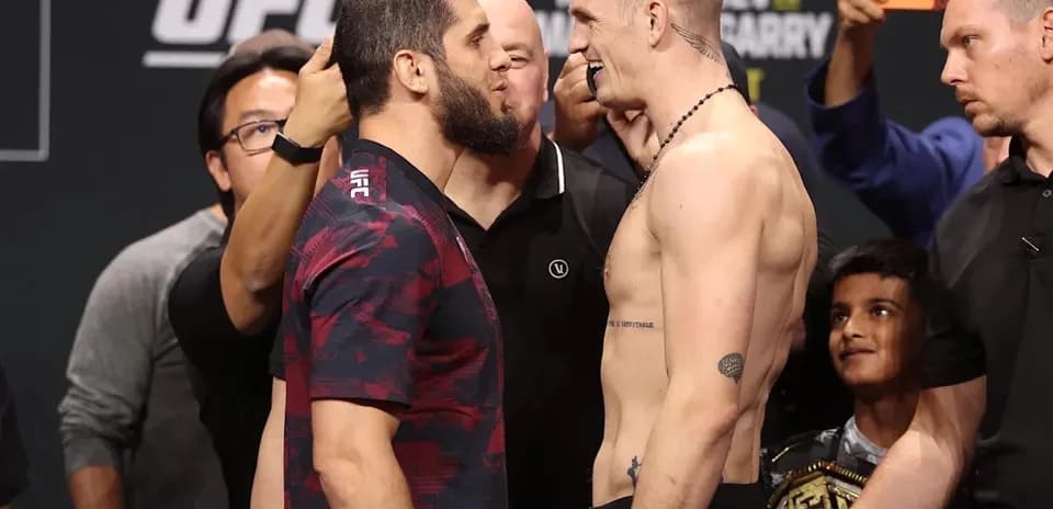 Fighters facing off at UFC weigh-in event