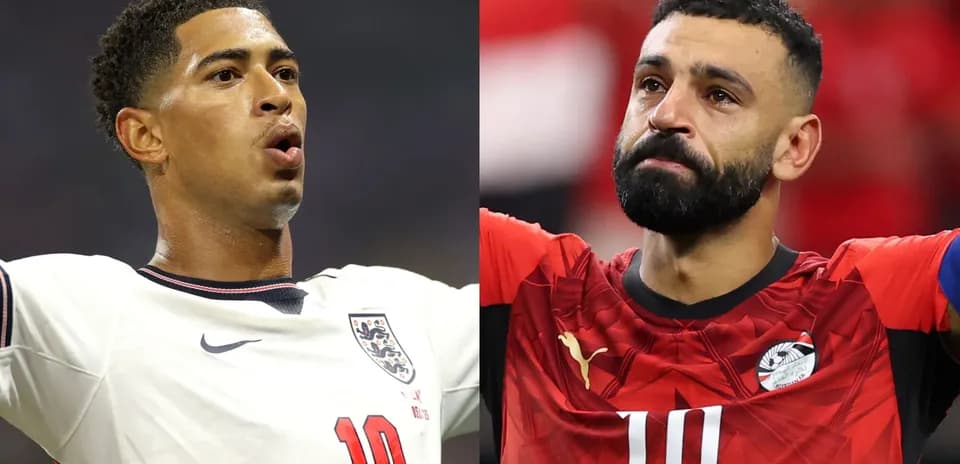 Two football players celebrating and showing emotions