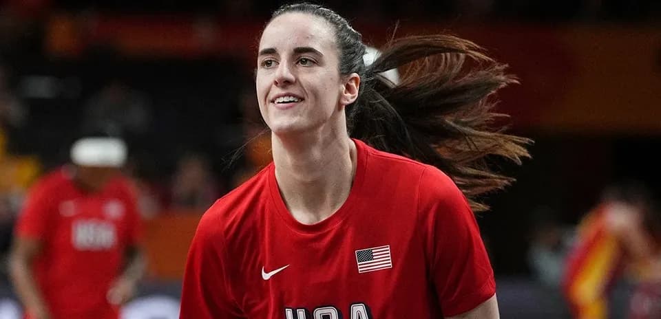 Basketball player warming up in red USA jersey