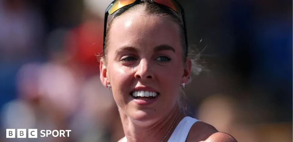 Athlete smiling during outdoor sports event