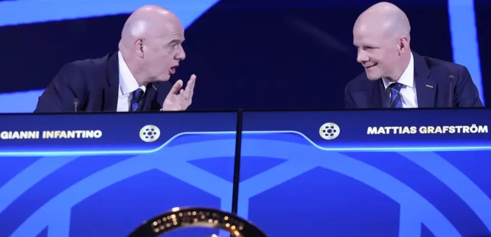 Gianni Infantino and Mattias Grafström at conference
