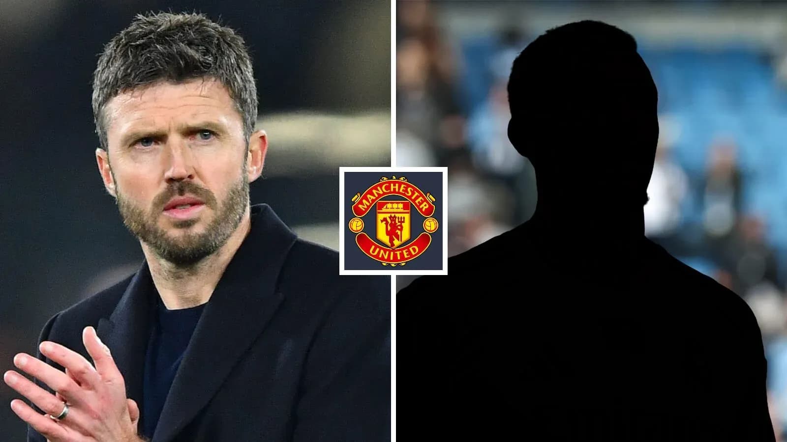 Manchester United manager with silhouette of player