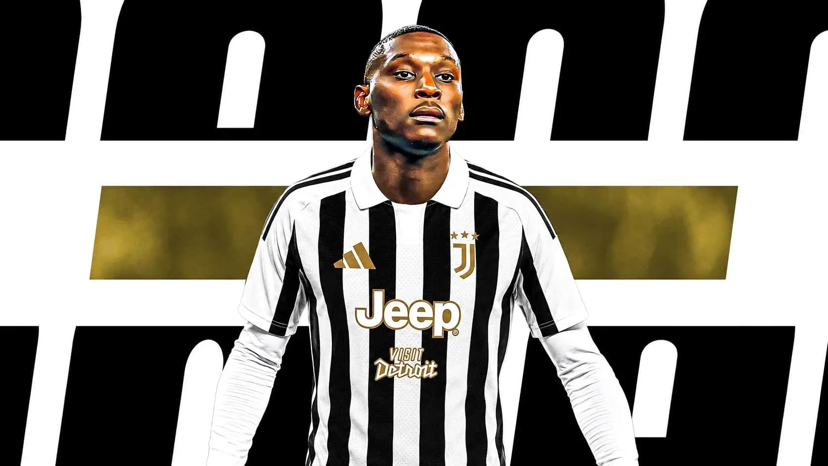 Futbolchi Juventus formasi bilan pozada turibdi