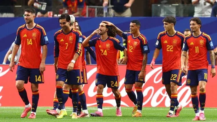 Ispaniya futbolchilarining gollarni nishonlashlari