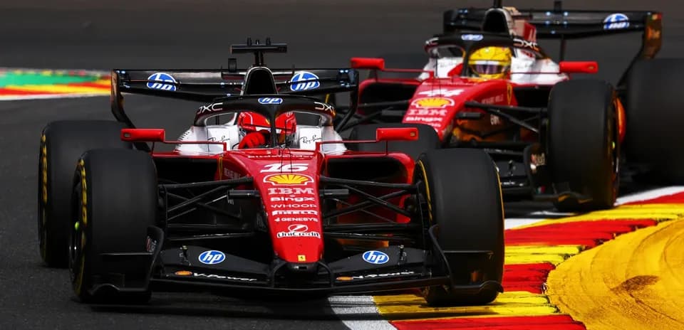 Ferrari cars racing on track during Formula 1 event