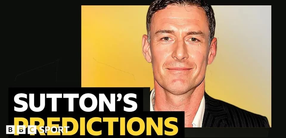 Sutton's predictions segment with graphic design