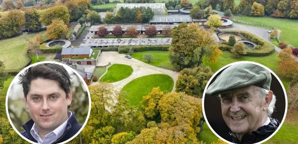 Aerial view of training facility with two people