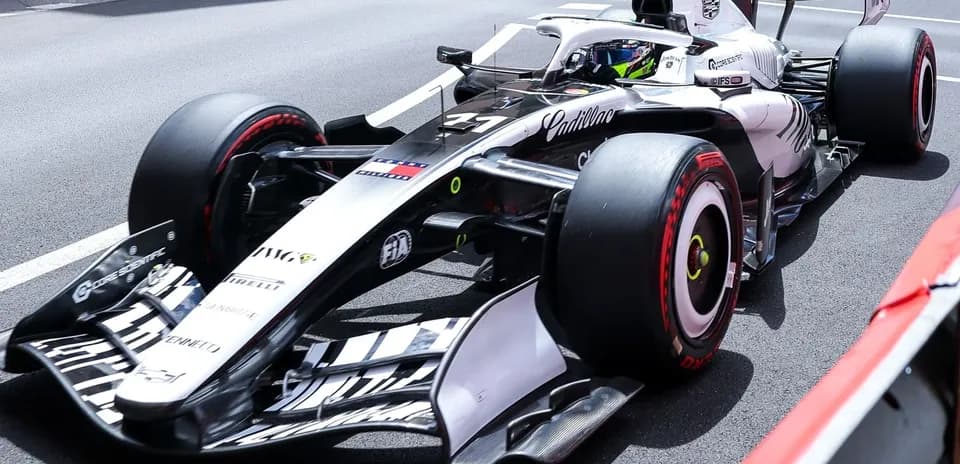 Formula 1 car driving on the track