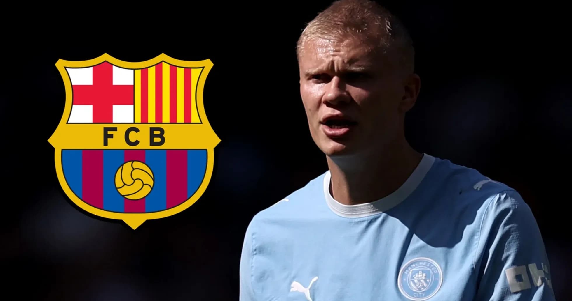Futbolchi FCB logosi oldida gapirayotgan