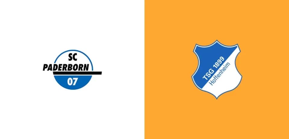 Logos of SC Paderborn 07 and TSG 1899 Hoffenheim