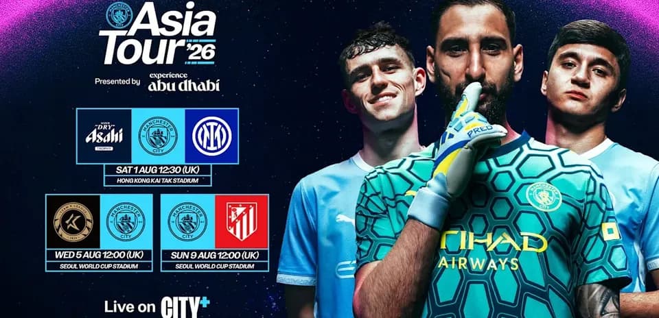 Manchester City players promoting Asia Tour 2026