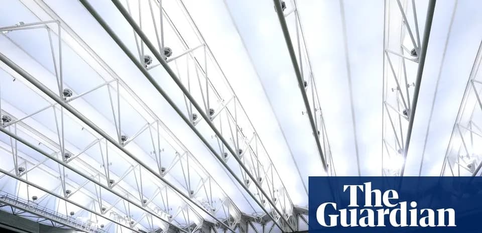 Stadium roof design with bright lighting