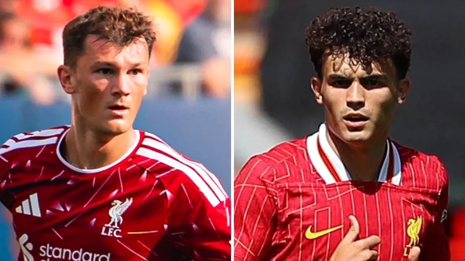 Ikkita futbolchi Liverpool formasida harakatda