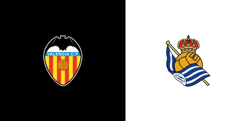 Logotiplar: Valencia C.F. va Real Sociedad