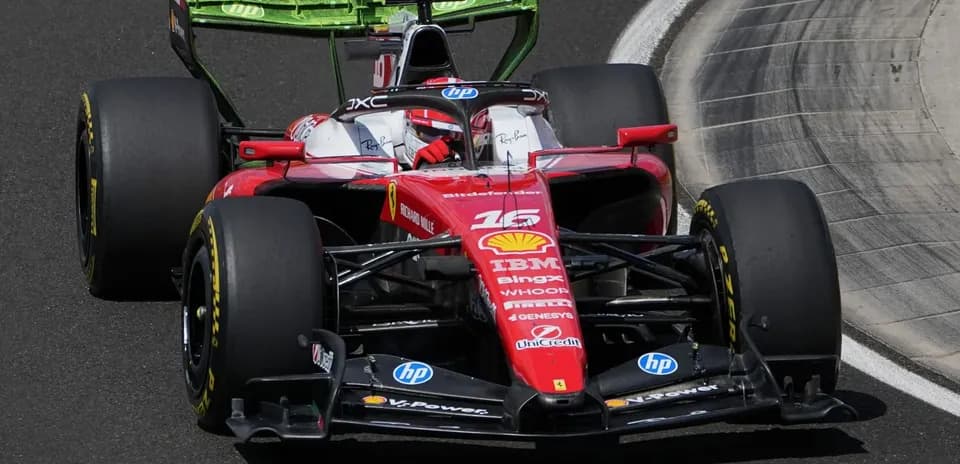 Ferrari car racing on track during Formula 1 event