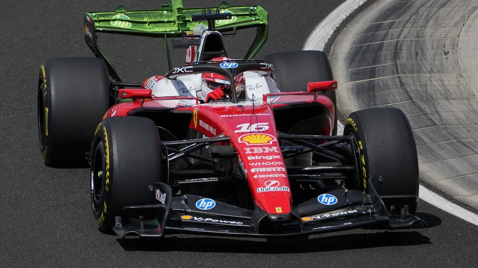 Ferrari car racing on track during Formula 1 event