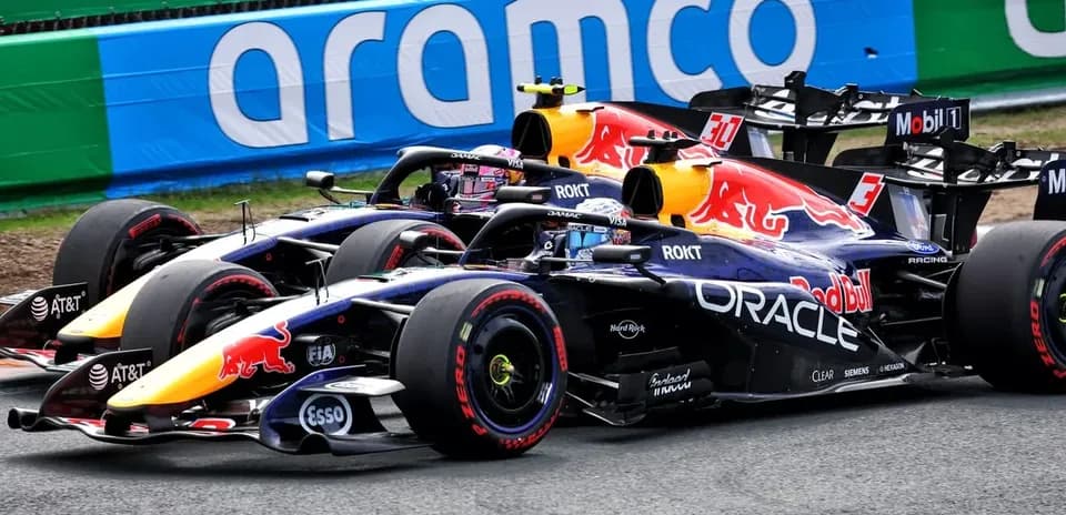 Red Bull Racing cars competing on the track