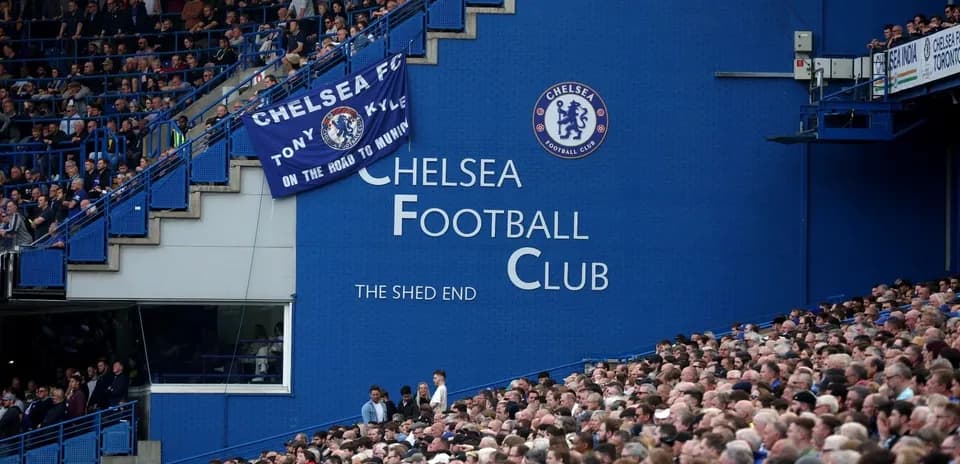 Chelsea FC fans gathering at Stamford Bridge stadium