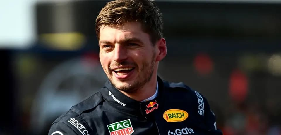 Max Verstappen celebrating after a race victory