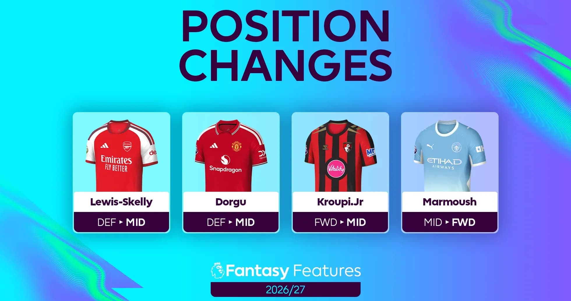 Player position changes for fantasy football 2026/27