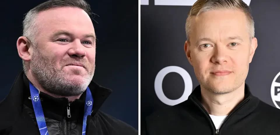 Two men posing for portraits, one smiling