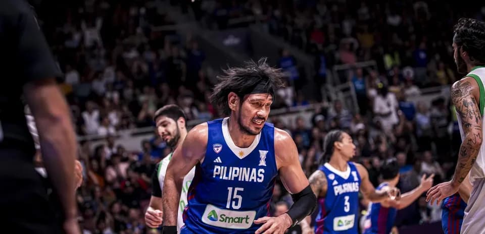 Filipinas player reacting during basketball game action