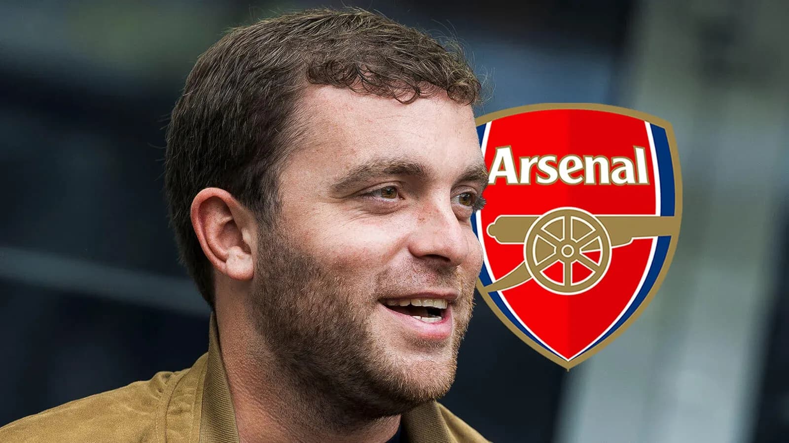 Shaxs Arsenal logosi bilan suhbatlashayotgan Shaxs Arsenal logosi bilan suhbatlashayotgan