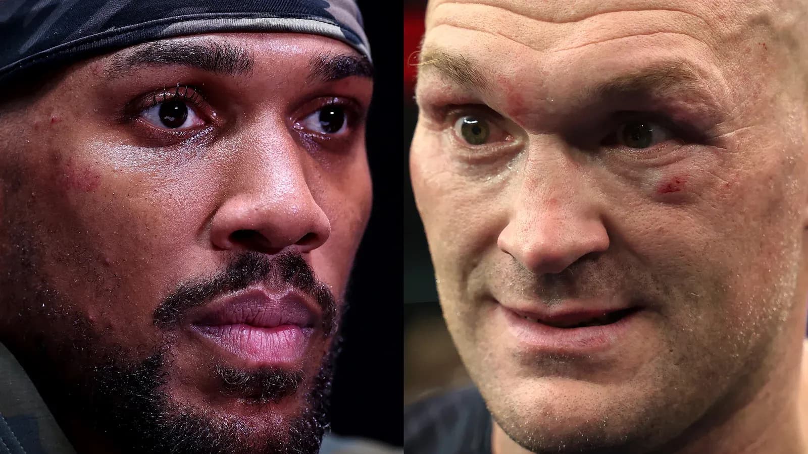 Close-up of two boxers face-to-face before match Close-up of two boxers face-to-face before match