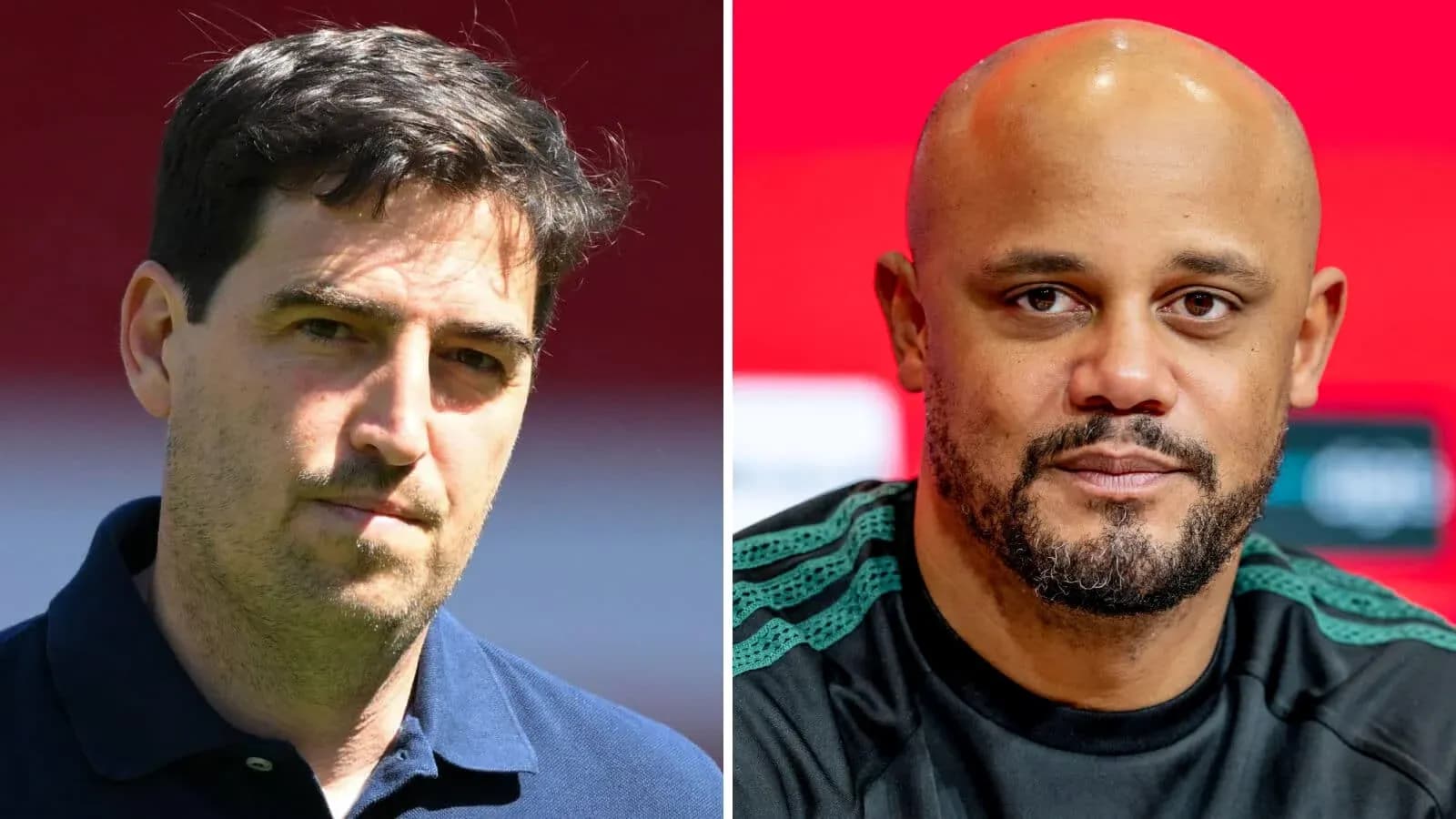 Two football coaches posing for a split image Two football coaches posing for a split image