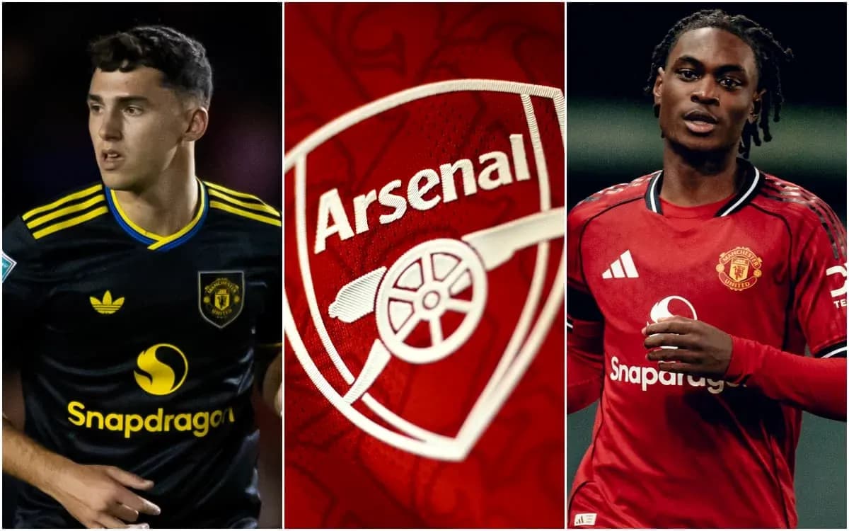 Futbolchilar va Arsenal logotipi birlashgan tasvir Futbolchilar va Arsenal logotipi birlashgan tasvir