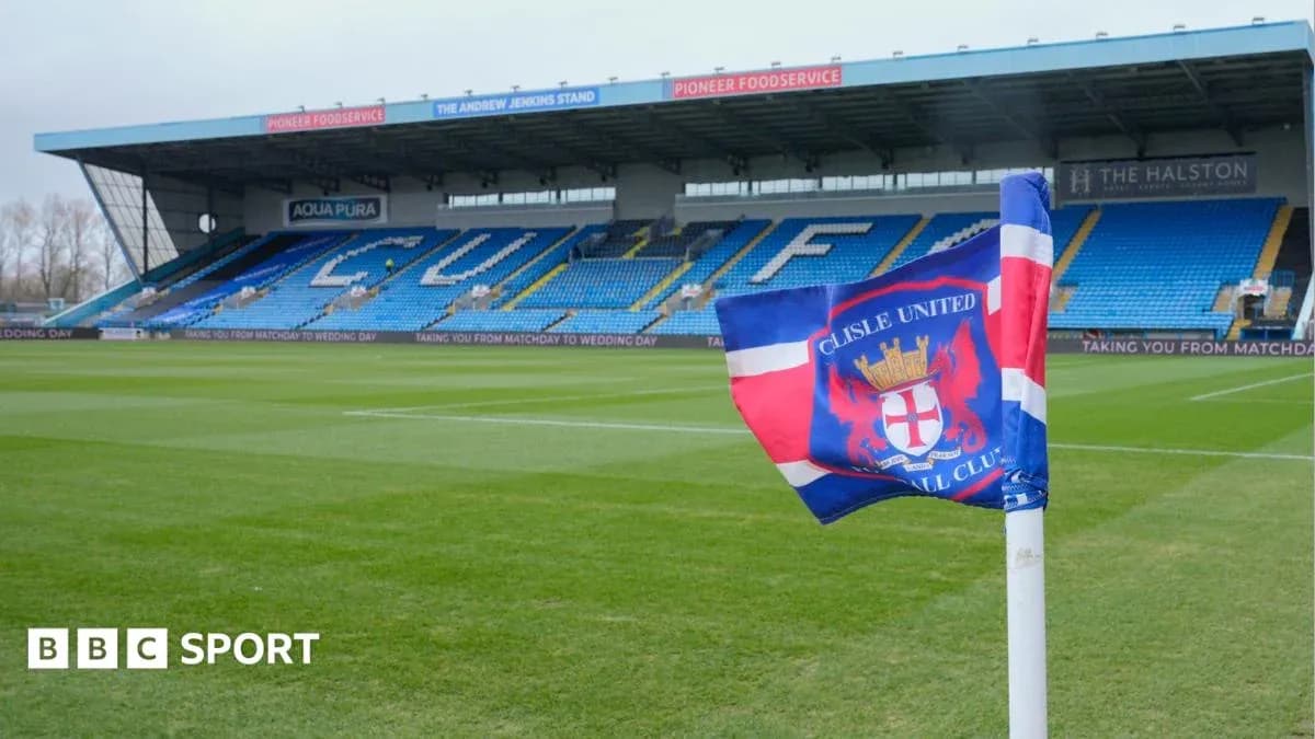 Carlisle United corner flag at stadium pitch Carlisle United corner flag at stadium pitch