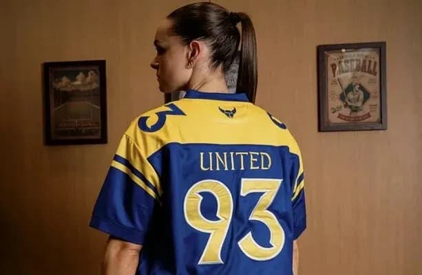 Shirt with 'UNITE' and number '93' displayed Shirt with 'UNITE' and number '93' displayed