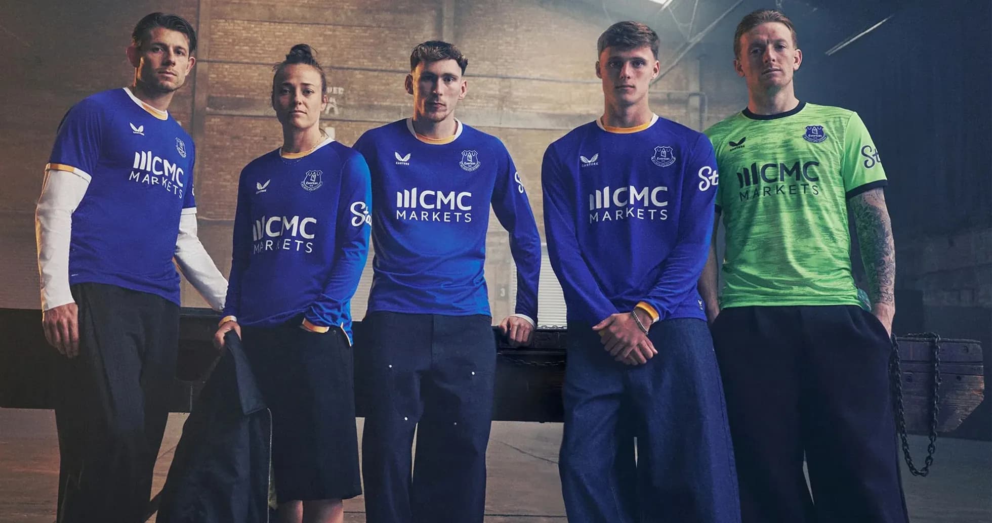 Everton players posing in new kit design Everton players posing in new kit design