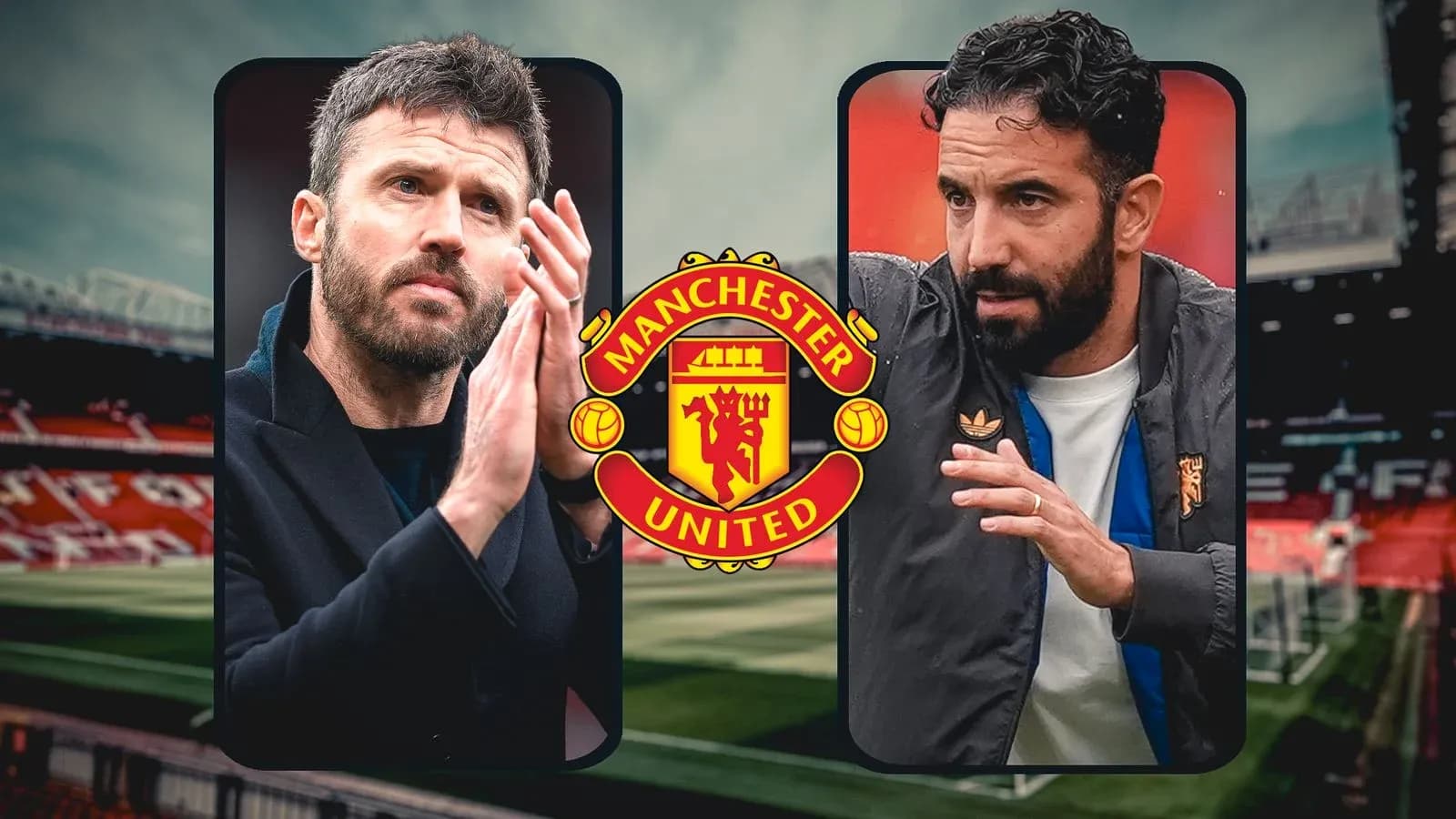 Two coaches discussing strategy at Old Trafford Two coaches discussing strategy at Old Trafford